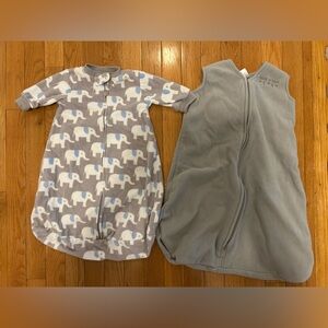 Two Fleece Baby Sleep Sacks